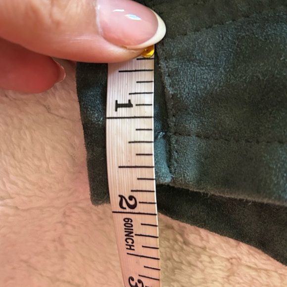 Free People RARE Real Leather Suede Micro Mini Shorts Blue Green Size 6 - Picture 9 of 9